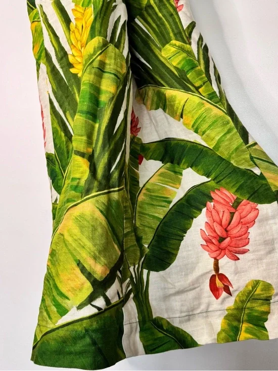 Farm Rio Fresh Forest Scarf Button Down Mini Dress Linen Sweetheart - Picture 10 of 10